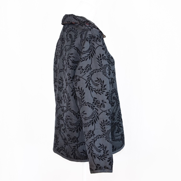 Coldwater Creek Reversible Blazer Red/Black/Gold Pattern & Black Embroidered - Picture 12 of 15